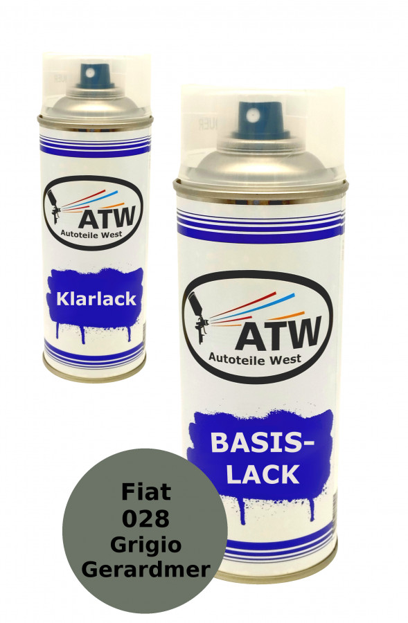 Autolack für Fiat 028 Grigio Gerardmer+400ml Klarlack Set